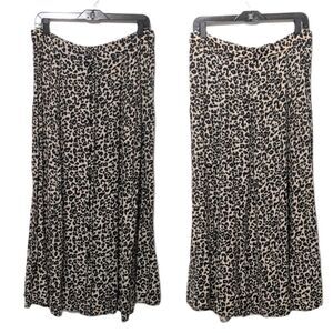 ERA Animal Leopard Button Front Midi Skirt 14